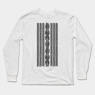 Cable Stripe Black Long Sleeve T-Shirt